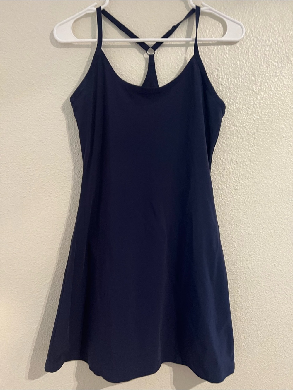 Outdoor Voices Navy Slip Mini Dress with Ring-Back Detail